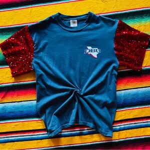 Dallas Baptist Sequin Sleeve Tee